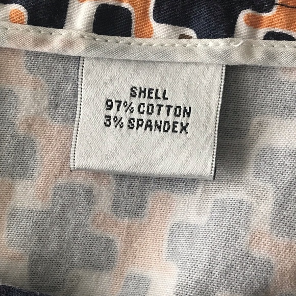 Talbots navy/orange/brown pencil skirt with front pockets size 4P stretch - Picture 7 of 9